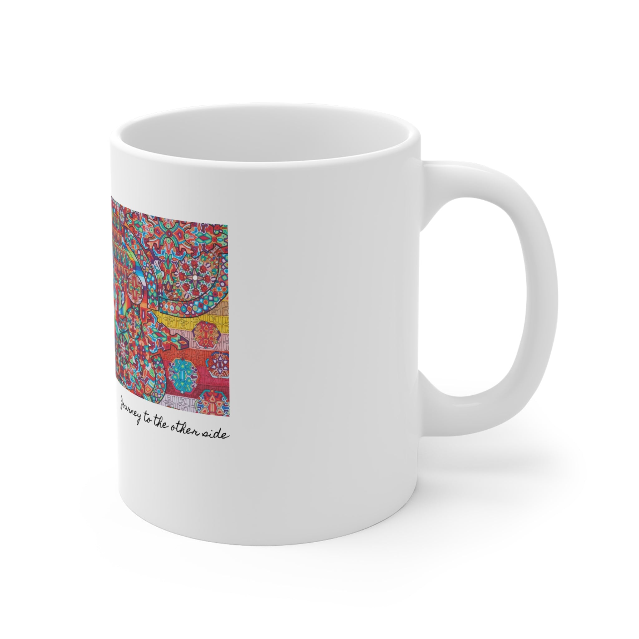 Kaleidoscope Mandala Coffee Mug — Colorful Geometric 11oz Ceramic Cup Artwork 4