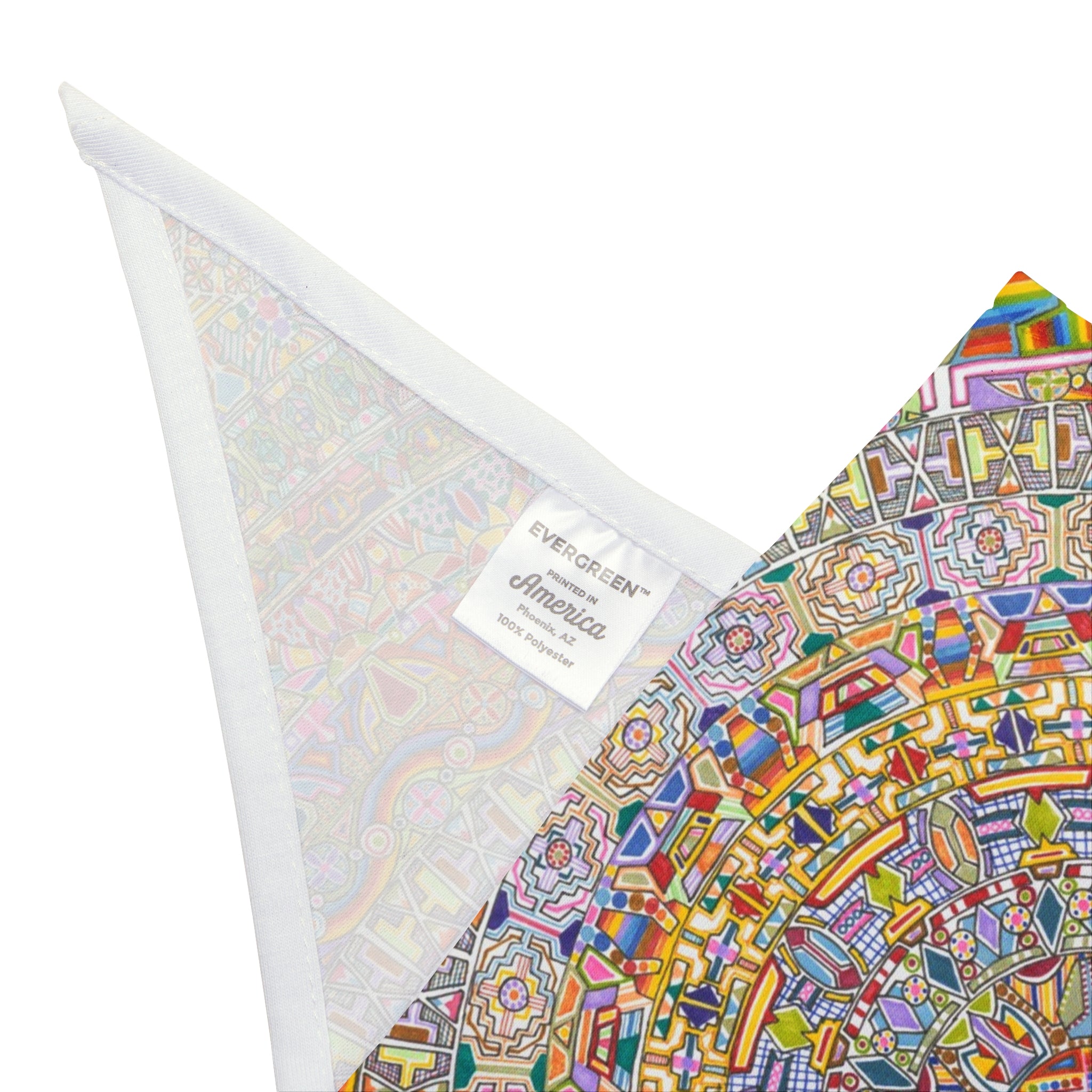 Hand Drawn Mandala Mosaic Pet Bandana — Pastel Floral Dog & Cat Accessory