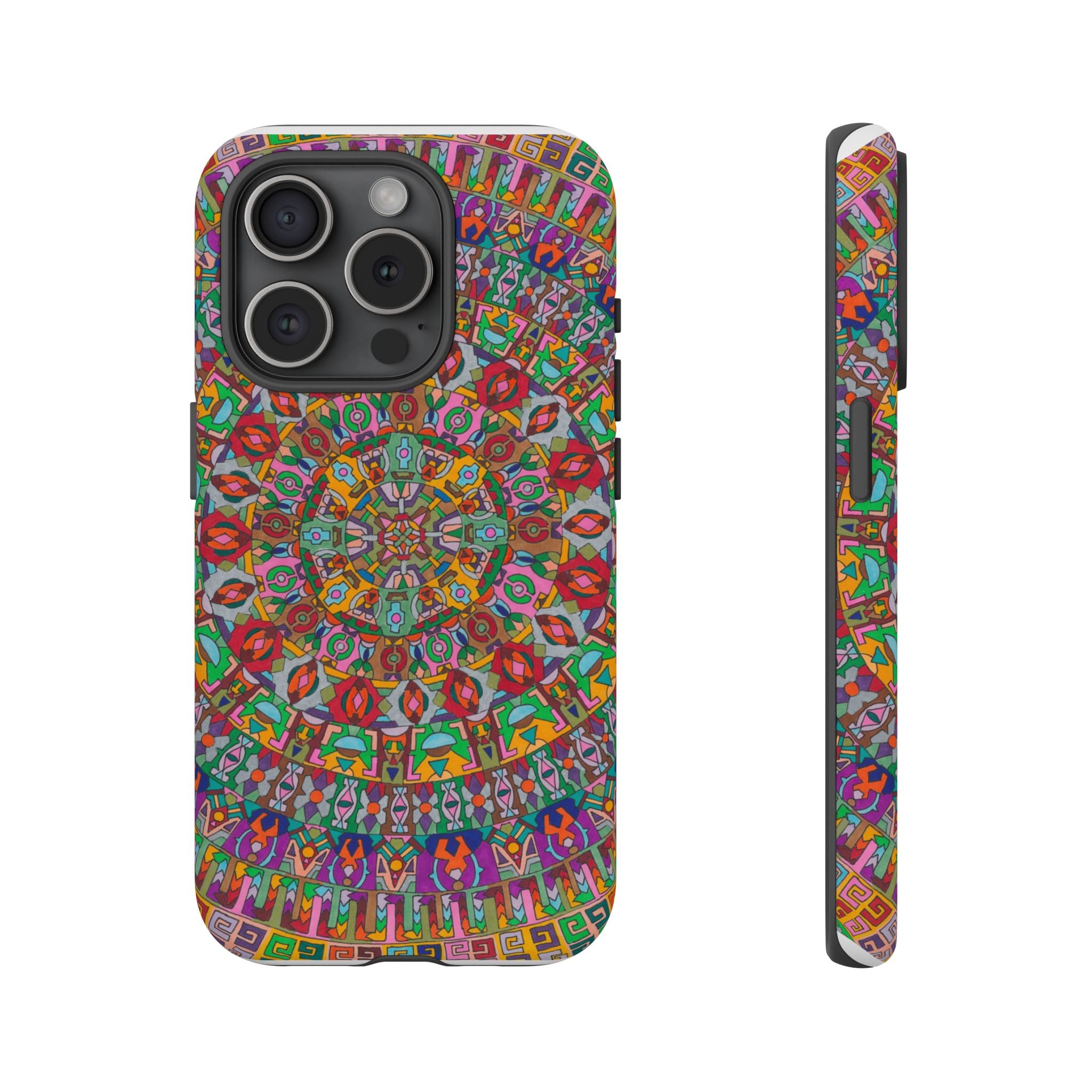 Kaleidoscope Mandala Phone Case — Colorful Protective Tough Case - Artwork 1