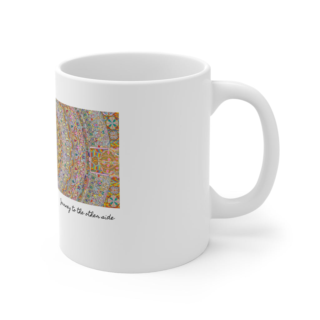 Kaleidoscope Mandala Coffee Mug — Colorful Geometric 11oz Ceramic Cup Artwork 7