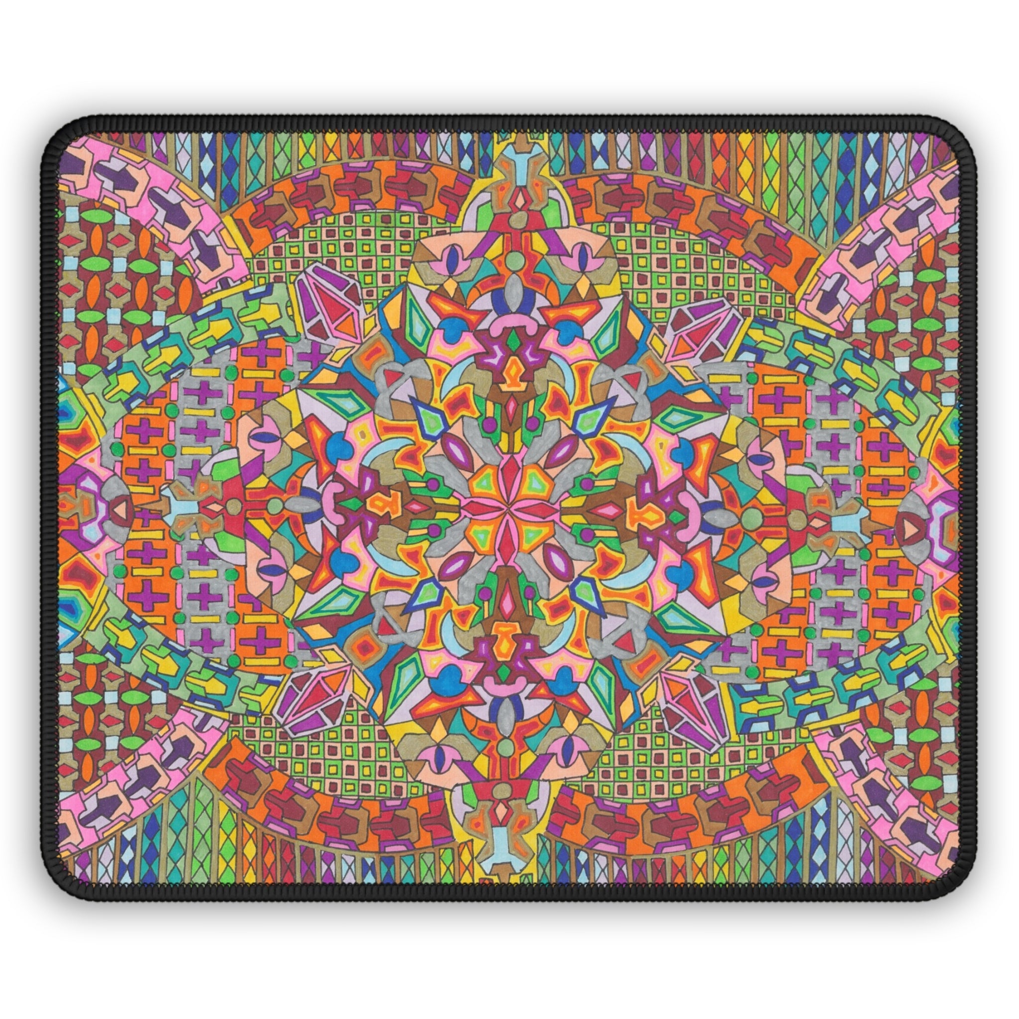 Psychedelic Kaleidoscope Gaming Mouse Pad — Colorful Geometric Desk Mat - Artwork 10