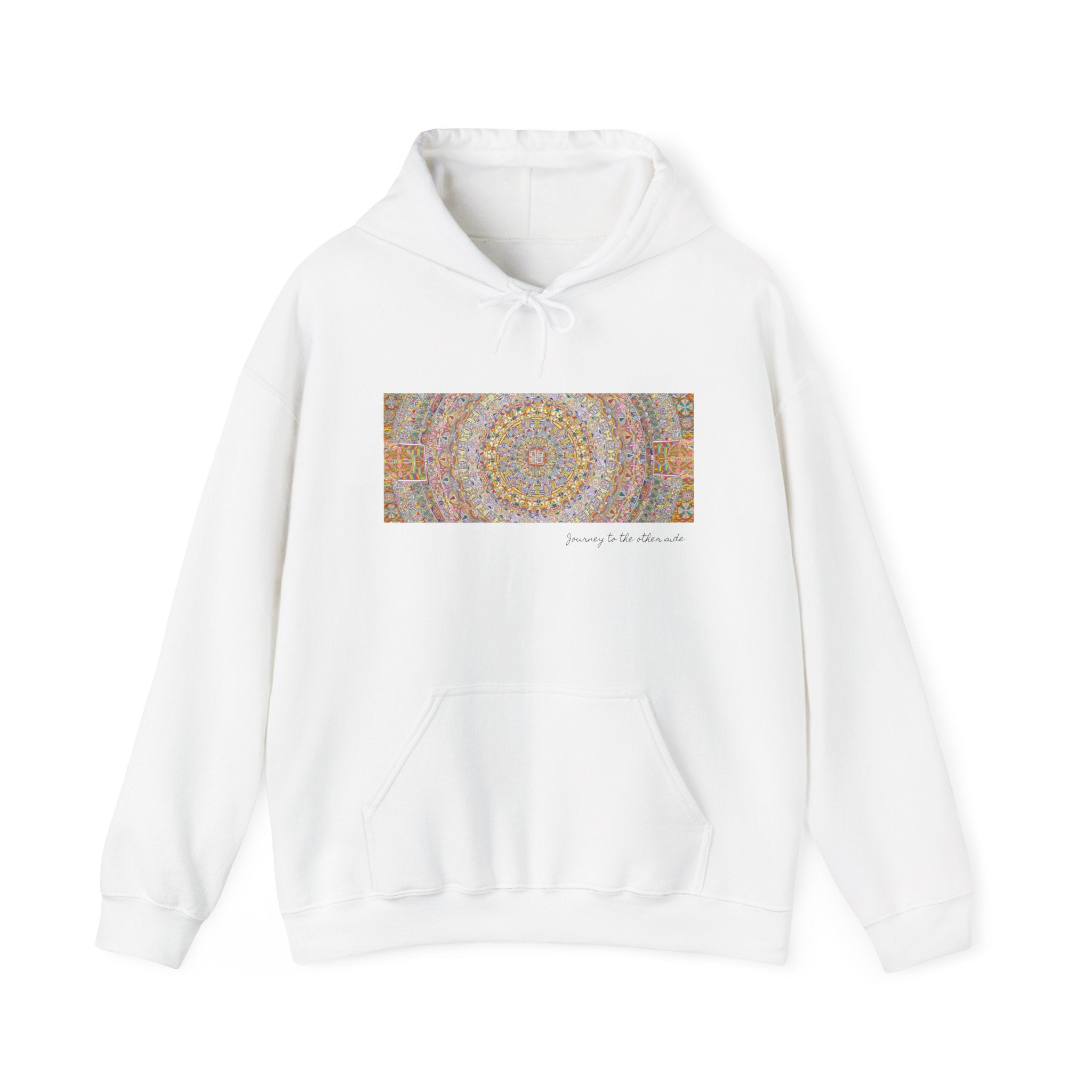 Mandala Folk Art Unisex Hoodie — Vibrant Hand-Drawn Illustration Artwork 7
