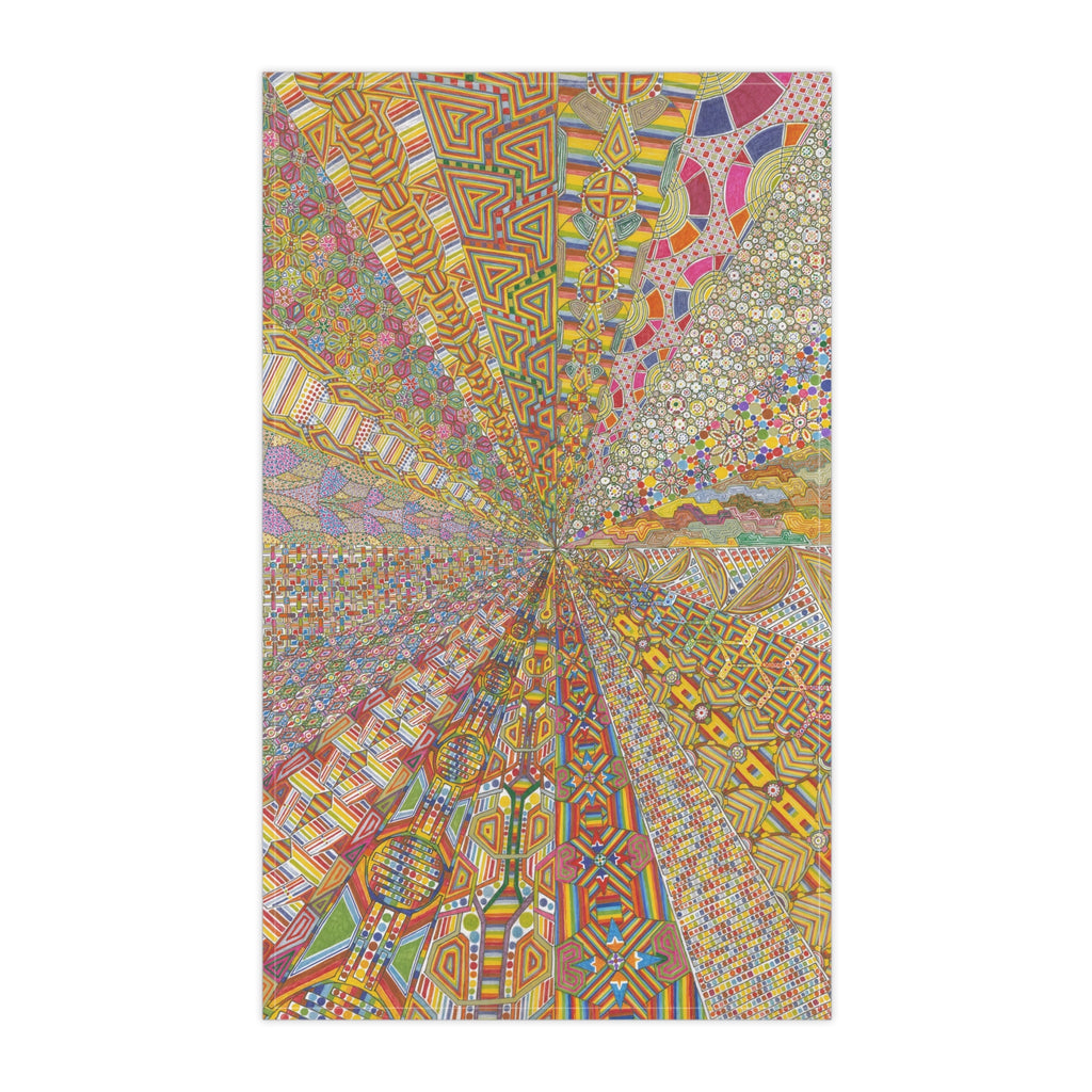 Colorful Geometric Pattern Tea Towel — Mandala Geometric Kitchen Linen - Artwork 9