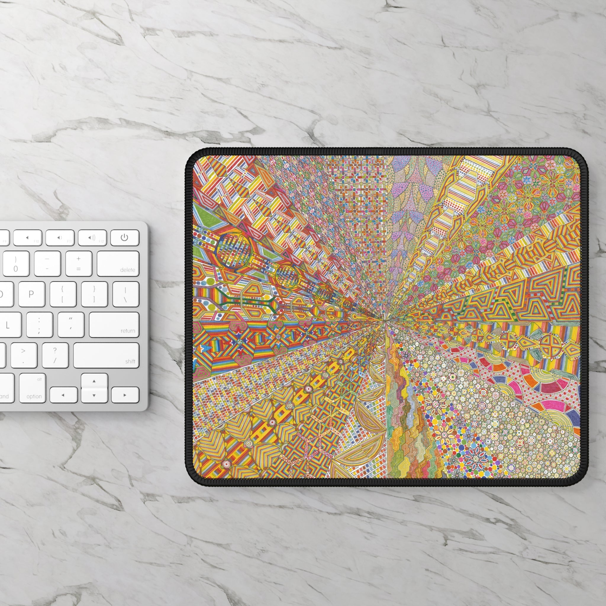 Psychedelic Kaleidoscope Gaming Mouse Pad — Colorful Geometric Desk Mat - Artwork 9