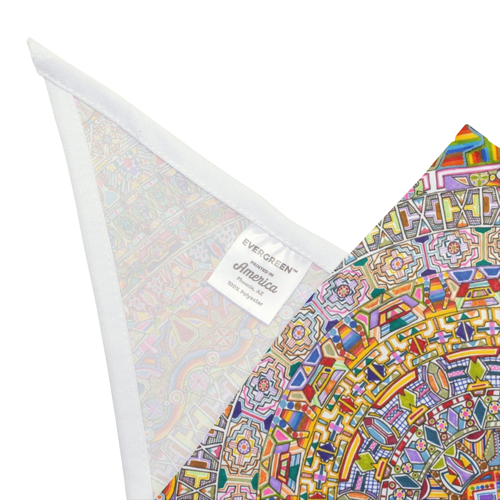Hand Drawn Mandala Mosaic Pet Bandana — Pastel Floral Dog & Cat Accessory