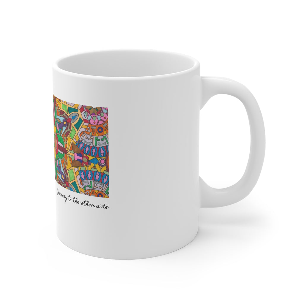 Kaleidoscope Mandala Coffee Mug — Colorful Geometric 11oz Ceramic Cup Artwork 3