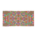 Psychedelic Mosaic Beach Towel — Vibrant Geometric Sunburst Pattern - Artwork 10