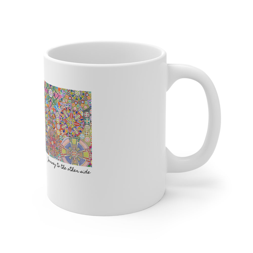 Kaleidoscope Mandala Coffee Mug — Colorful Geometric 11oz Ceramic Cup Artwork 5