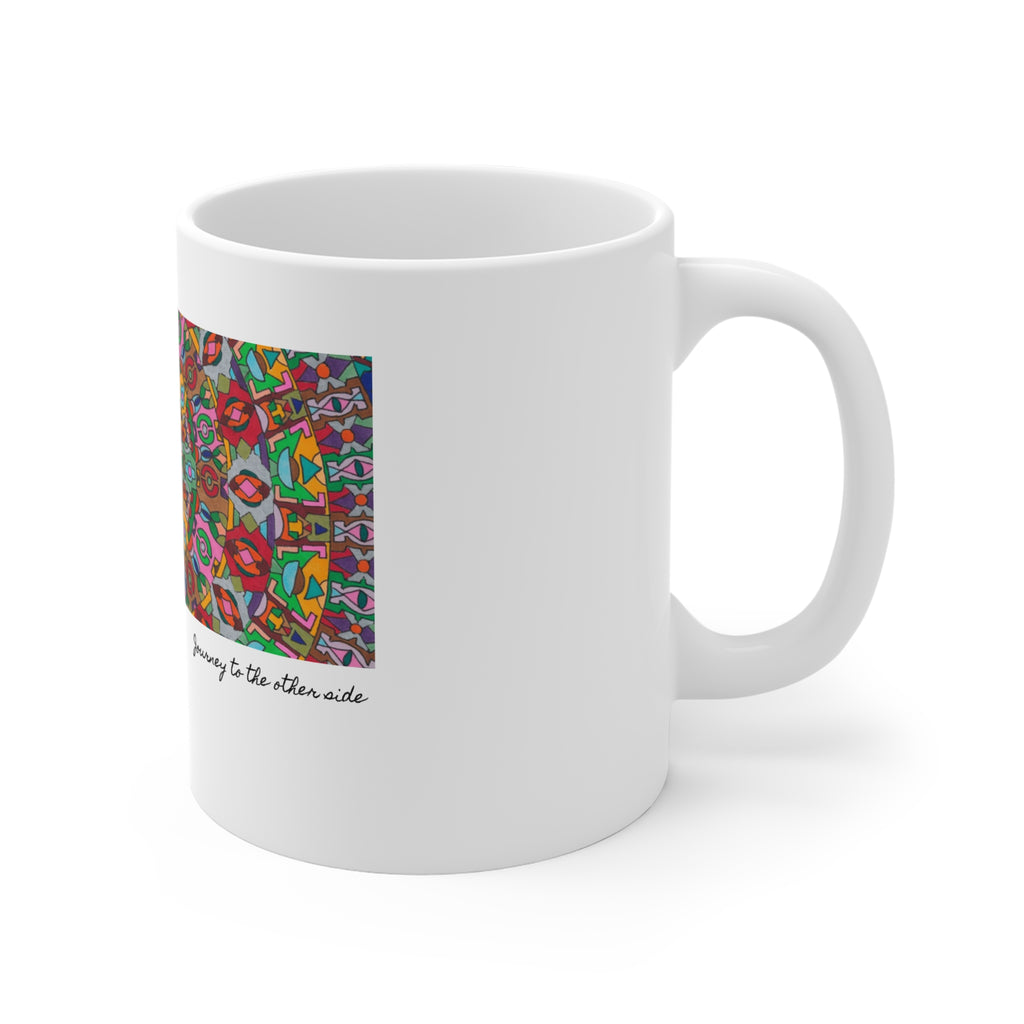 Kaleidoscope Mandala Coffee Mug — Colorful Geometric 11oz Ceramic Cup Artwork 1