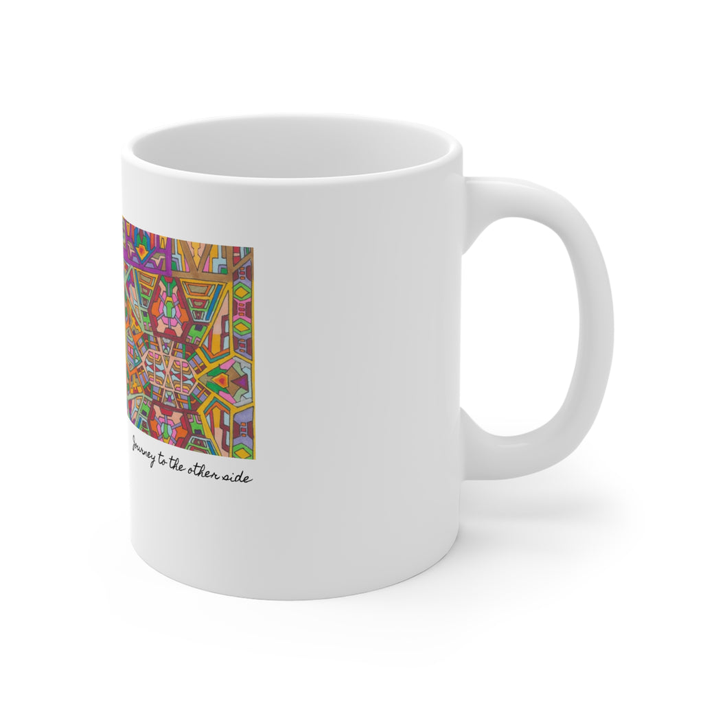 Kaleidoscope Mandala Coffee Mug — Colorful Geometric 11oz Ceramic Cup Artwork 2
