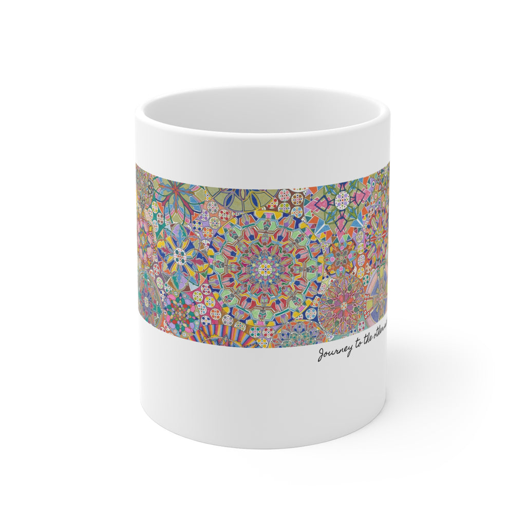Kaleidoscope Mandala Coffee Mug — Colorful Geometric 11oz Ceramic Cup Artwork 5