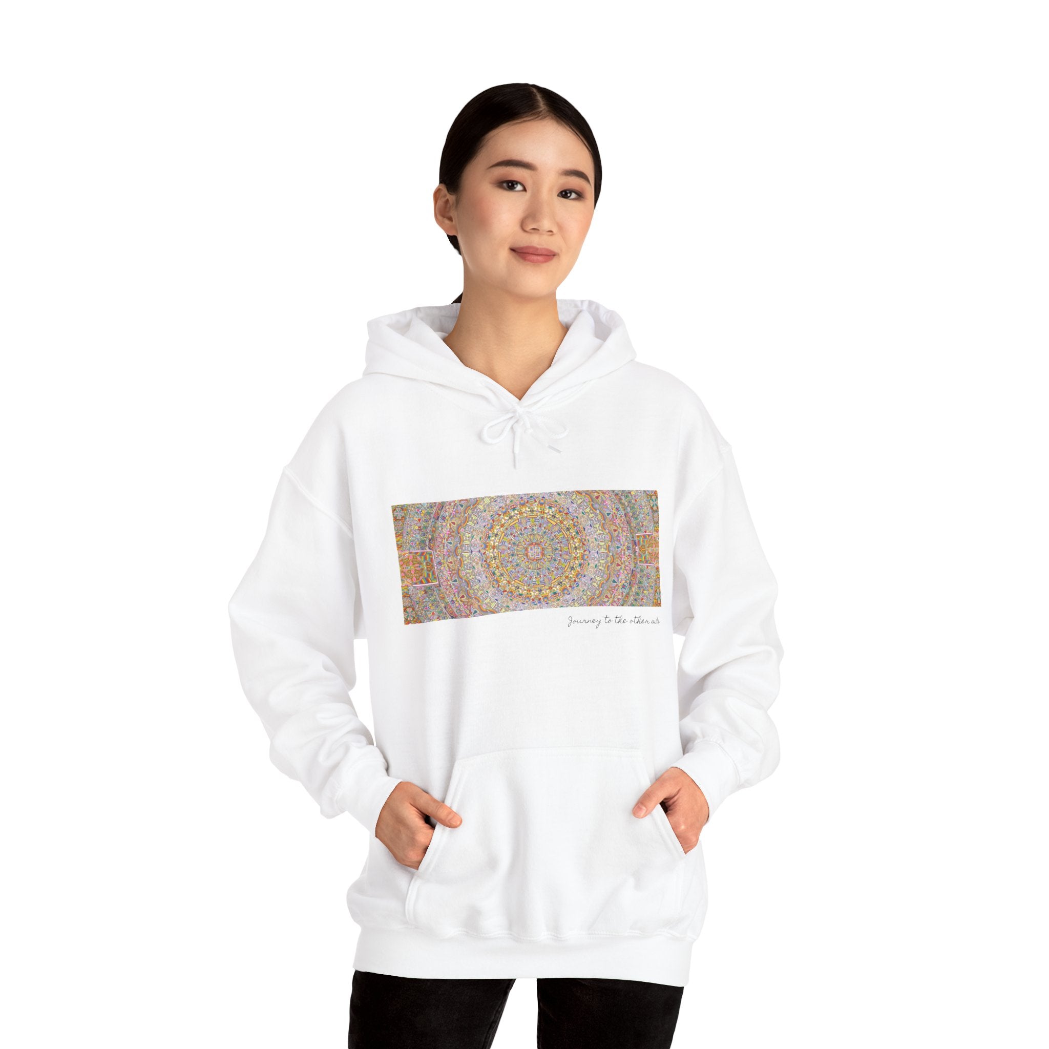 Mandala Folk Art Unisex Hoodie — Vibrant Hand-Drawn Illustration Artwork 7
