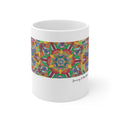 Kaleidoscope Mandala Coffee Mug — Colorful Geometric 11oz Ceramic Cup Artwork 3