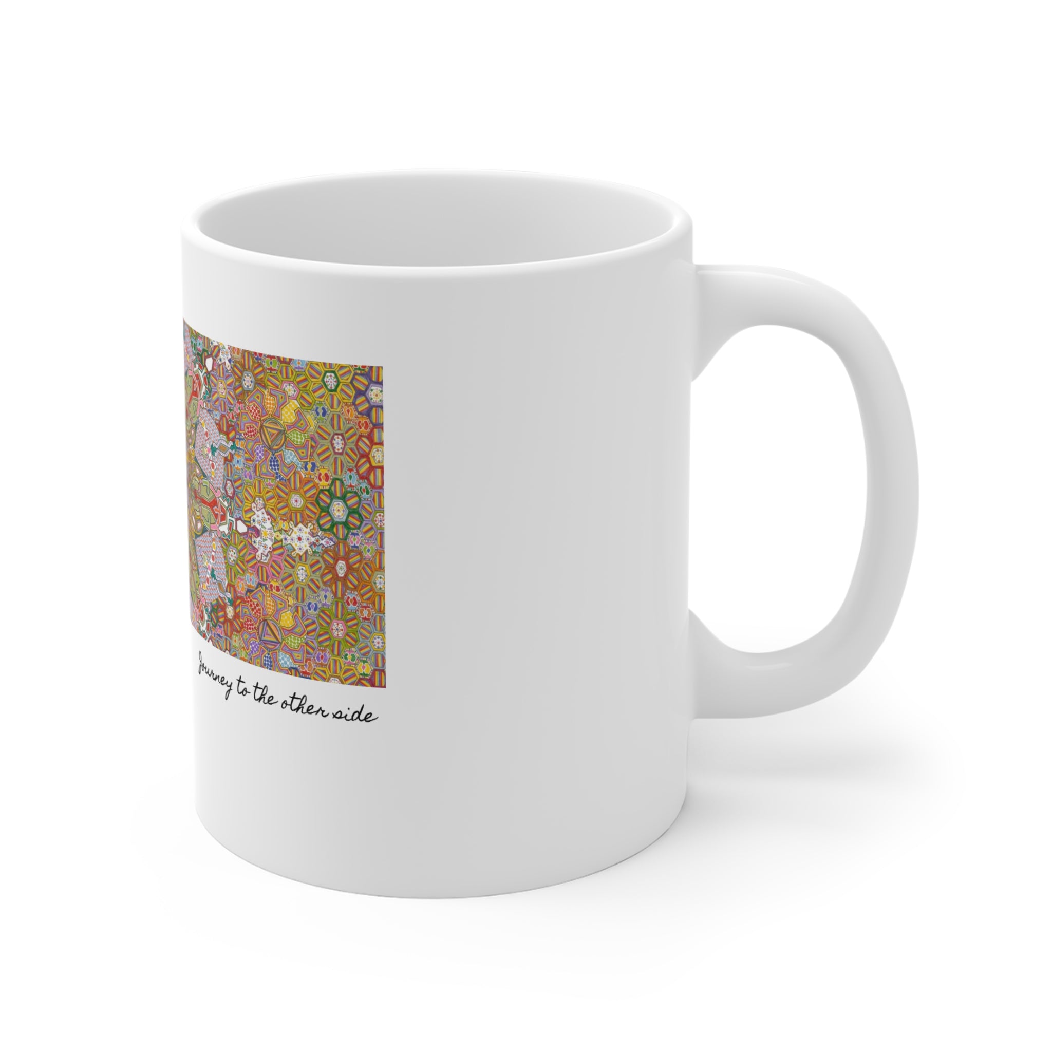 Kaleidoscope Mandala Coffee Mug — Colorful Geometric 11oz Ceramic Cup Artwork 6