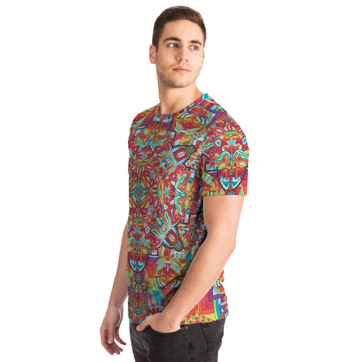 Psychedelic Kaleidoscope Tee — Colorful Mandala Full Print T-Shirt Artwork 11