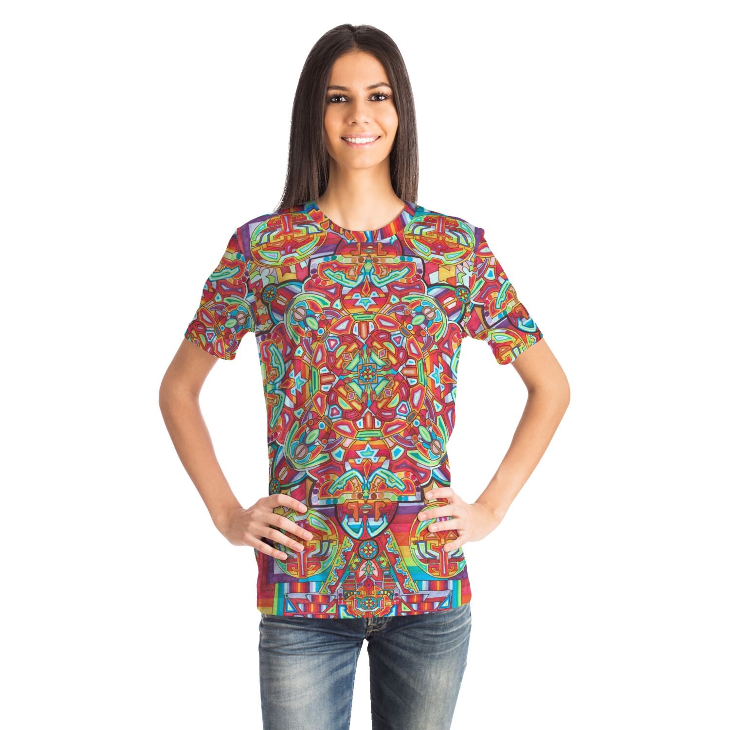 Psychedelic Kaleidoscope Tee — Colorful Mandala Full Print T-Shirt Artwork 11